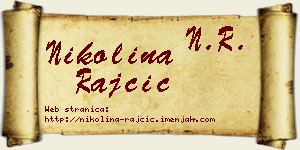 Nikolina Rajčić vizit kartica